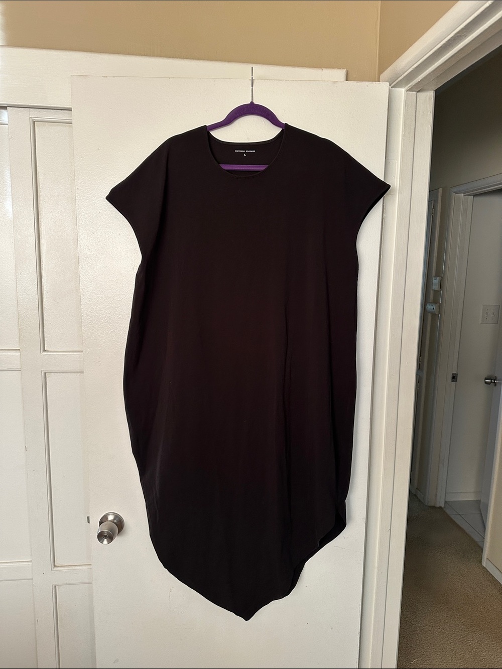Universal Standard Black Curved-Hem T-Shirt Dress
